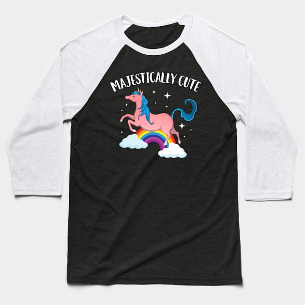 Majestically Cute Unicorn Baseball T-Shirt by Eugenex